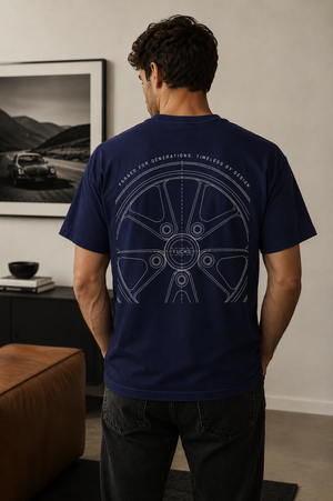 Porsche Fuchs Wheel Blueprint Tee