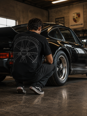 Porsche Fuchs Wheel Blueprint Tee